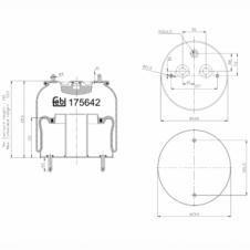 FRONT SUSPENSION AIR SPRING WITH STEEL PISTON