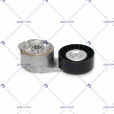AUXILIARY BELT TENSIONER WITH PLASTIC PULLEY