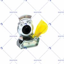 YELLOW PALM COUPLING WITH SELF SEALING VALVE M22x1.5