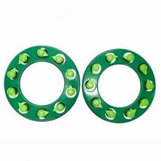 GREEN COATED WHEEL COVERS & WHEEL NUT INDICATORS