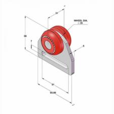 RED CURTAINSIDER ROLLER 35X31MM