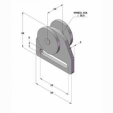 STEEL WHEEL CURTAINSIDER ROLLER 38X29MM