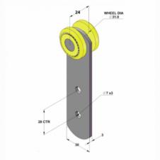 YELLOW CURTAINSIDER ROLLER 31X24MM