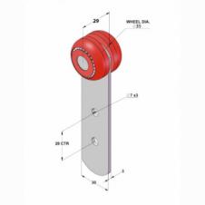 RED CURTAINSIDER ROLLER 35X29MM