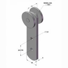 STEEL WHEEL CURTAINSIDER ROLLER 38X29MM