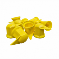 33MM YELLOW LONG REACH WHEEL NUT INDICATOR COVERS (PKT 10)