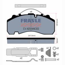 BRAKE PAD AXLE SET C/W FITTING KIT