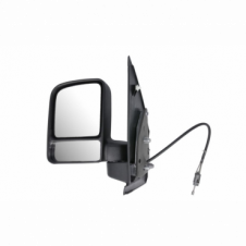 BLACK TEXTURED MANUAL DOOR WING MIRROR LH