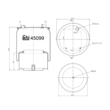 REAR SUSPENSION AIR SPRING WITH STEEL PISTON