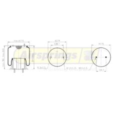 REAR SUSPENSION AIR SPRING WITH PLASTIC PISTON