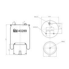 REAR SUSPENSION AIR SPRING WITH STEEL PISTON
