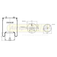 REAR SUSPENSION AIR SPRING WITH STEEL PISTON