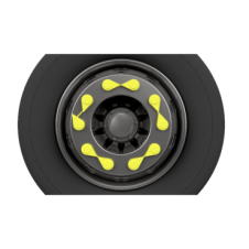 YELLOW SINGLE POINT TWIN WHEEL NUT COVER INDICATOR 33MM