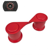 RED SINGLE POINT TWIN WHEEL NUT COVER INDICATOR 32MM