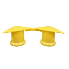 YELLOW DOUBLE POINT TWIN WHEEL NUT COVER INDICATOR 32MM