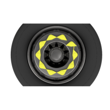 YELLOW DOUBLE POINT TWIN WHEEL NUT COVER INDICATOR 32MM