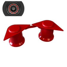 RED DOUBLE POINT TWIN WHEEL NUT COVER INDICATOR 33MM