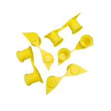 YELLOW DOUBLE POINT TWIN WHEEL NUT COVER INDICATORS 32MM (PKT 5)