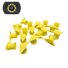 YELLOW DOUBLE POINT TWIN WHEEL NUT COVER INDICATORS 32MM (PKT 10)