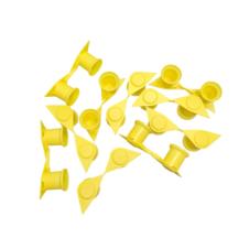 YELLOW DOUBLE POINT TWIN WHEEL NUT COVER INDICATORS 32MM (PKT 10)