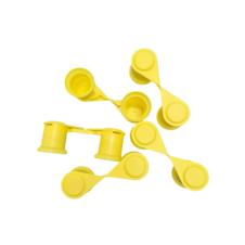 YELLOW SINGLE POINT TWIN WHEEL NUT COVER INDICATOR 33MM PKT 5