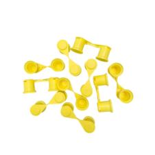YELLOW SINGLE POINT TWIN WHEEL NUT COVER INDICATOR 32MM PKT 10