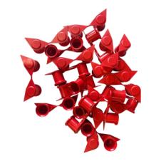 RED DOUBLE POINT TWIN WHEEL NUT COVER INDICATOR 33MM PKT 20