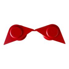 RED DOUBLE POINT TWIN WHEEL NUT COVER INDICATOR 33MM PKT 20