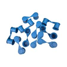 BLUE SINGLE POINT TWIN WHEEL NUT COVER INDICATOR 33MM PKT 10