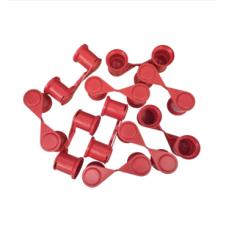 RED SINGLE POINT TWIN WHEEL NUT COVER INDICATOR 32MM PKT 10