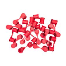 RED SINGLE POINT TWIN WHEEL NUT COVER INDICATOR 32MM PKT 20