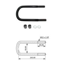 U-BOLT KIT 227x205MM M22x2.5 