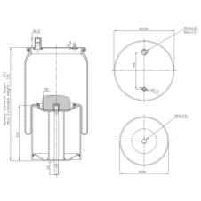 REAR SUSPENSION AIR SPRING WITH STEEL PISTON