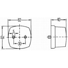 HELLA 883 RED WHITE CLEAR SQUARE SIDE MARKER LIGHT LAMP (PAIR)