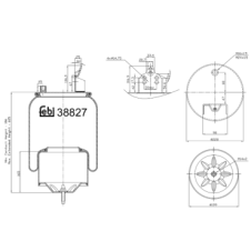 REAR SUSPENSION AIR SPRING WITH STEEL PISTON