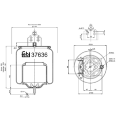 REAR SUSPENSION AIR SPRING WITH STEEL PISTON