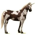 Unicornio de montar alado Pinto Pío Tobiano Isabelo