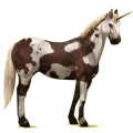 Unicornio de montar alado Pío Overo Bayo