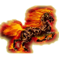 Pegaso de montar Mustang Bayo cereza