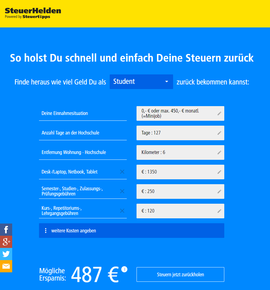Steuererklarung Fur Studenten Ruckwirkend Bis 2014