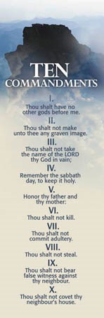 Ten Commandments Bookmark (Pack of 25)