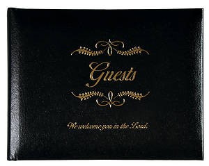 Guest Book, Black Bonded Leather