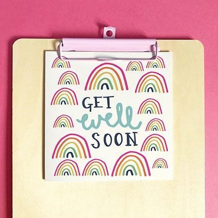 Get Well Soon Greeting Card & Envelope