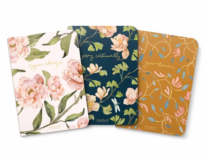 GraceLaced Lined Notebooks - Rejoice, Pray, Give (set of 3)