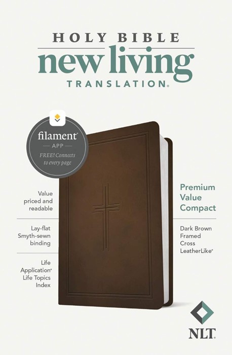 NLT Premium Value Compact Bible, Filament Edition, Brown