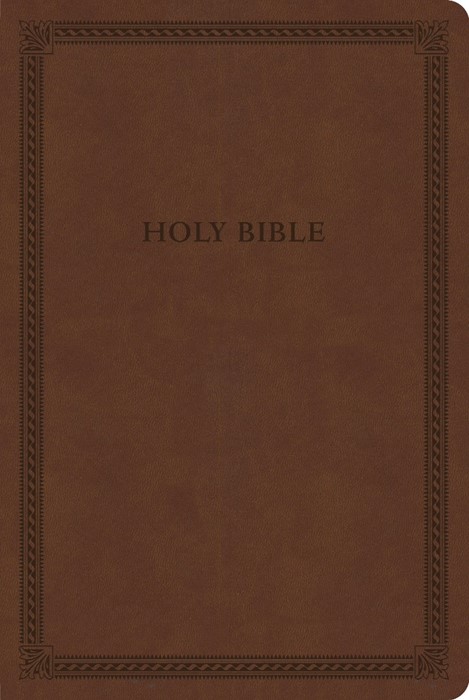 CSB Large Print Thinline Bible, Brown Leathertouch
