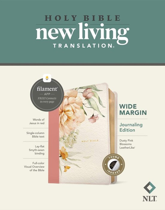 NLT Wide Margin Bible, Filament Edition, Dusty Pink, Indexed