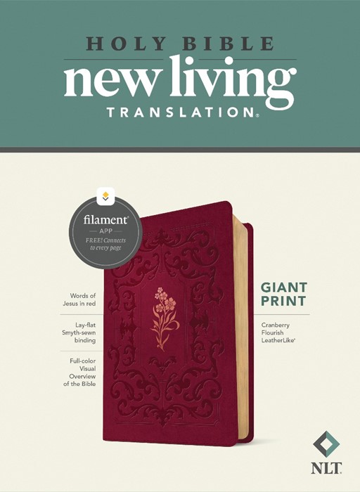 NLT Giant Print Bible, Filament-Enabled Edition, Cranberry