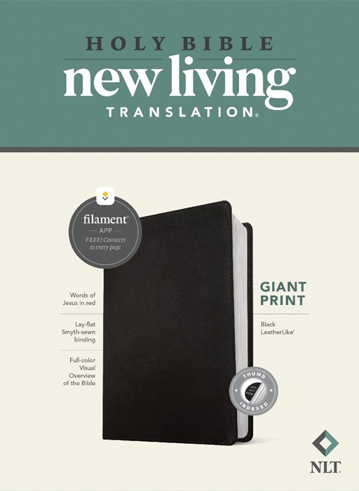 NLT Giant Print Bible, Filament Edition, Black, Indexed