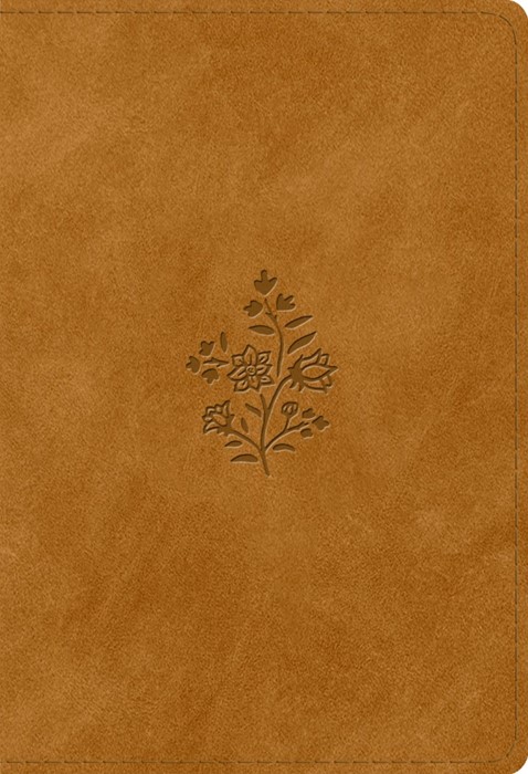 ESV Student Study Bible, Nubuck Caramel, Wildflower Design